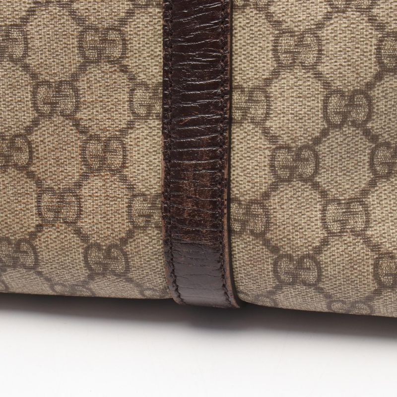 Gucci Tote Bag GG Supreme 114595 Beige PVC Coated Canvas Leather GG Supreme