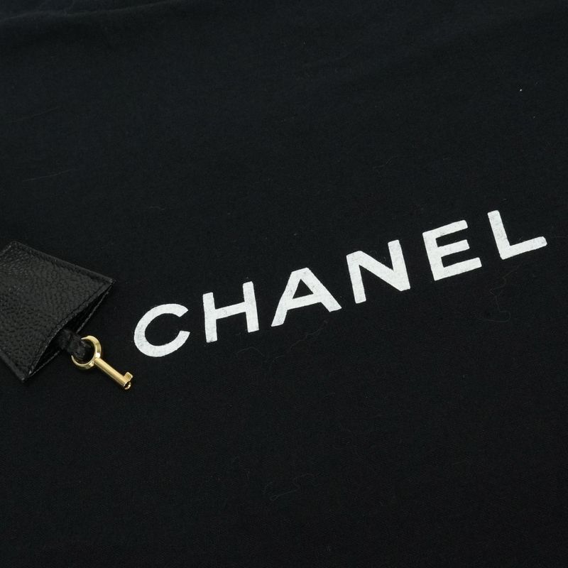Chanel Bicolore Bag Business Bag Briefcase Caviar Skin Black Gold Hardware