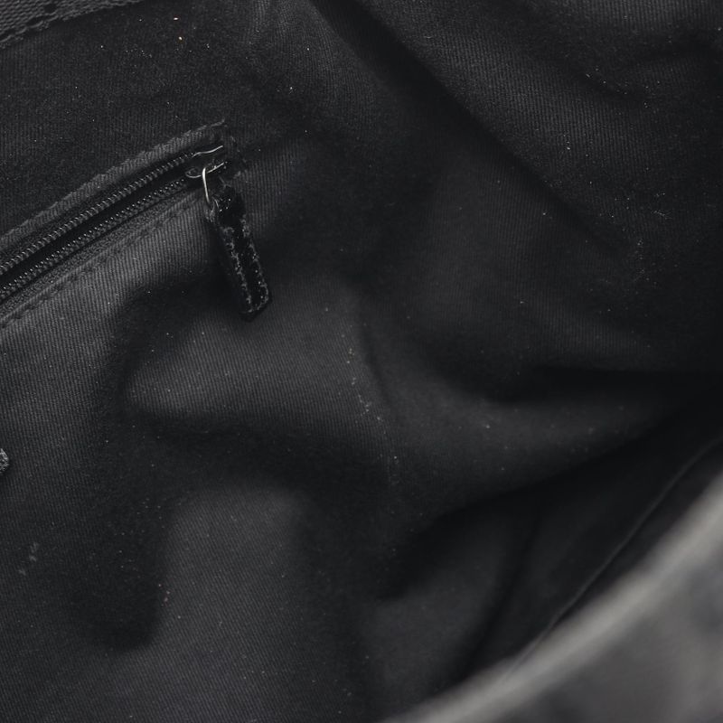 Gucci Tote Bag GG Canvas 115015 Black Canvas Leather Tote Bag Women's Used B