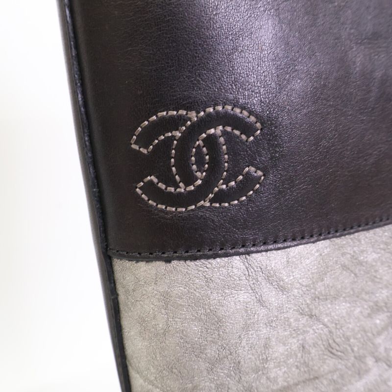 Chanel G28390 Cocomark Bicolor Long Boots 36