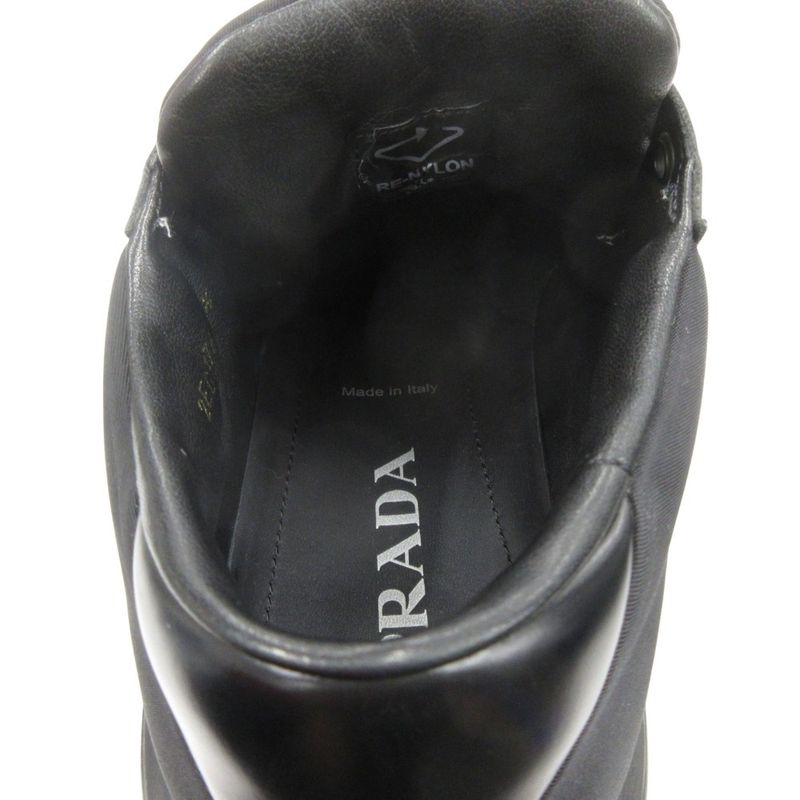 Prada Re-nylon Leather Switching Sneakers Shoes Platform Triangle Logo Triangle