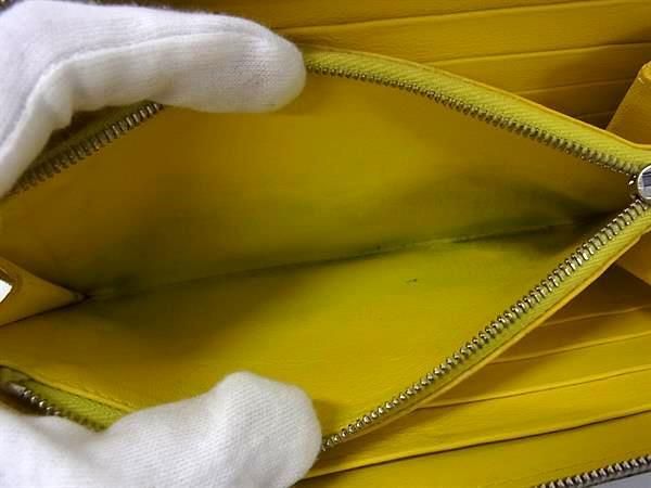 Celine Wallet Large Zip Wallet Greige Yellow Leather Unisex Round Zipper Long