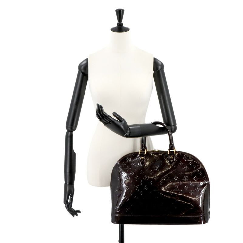 Louis Vuitton Monogram Vernis Alma GM Hand Bag Leather Amarant