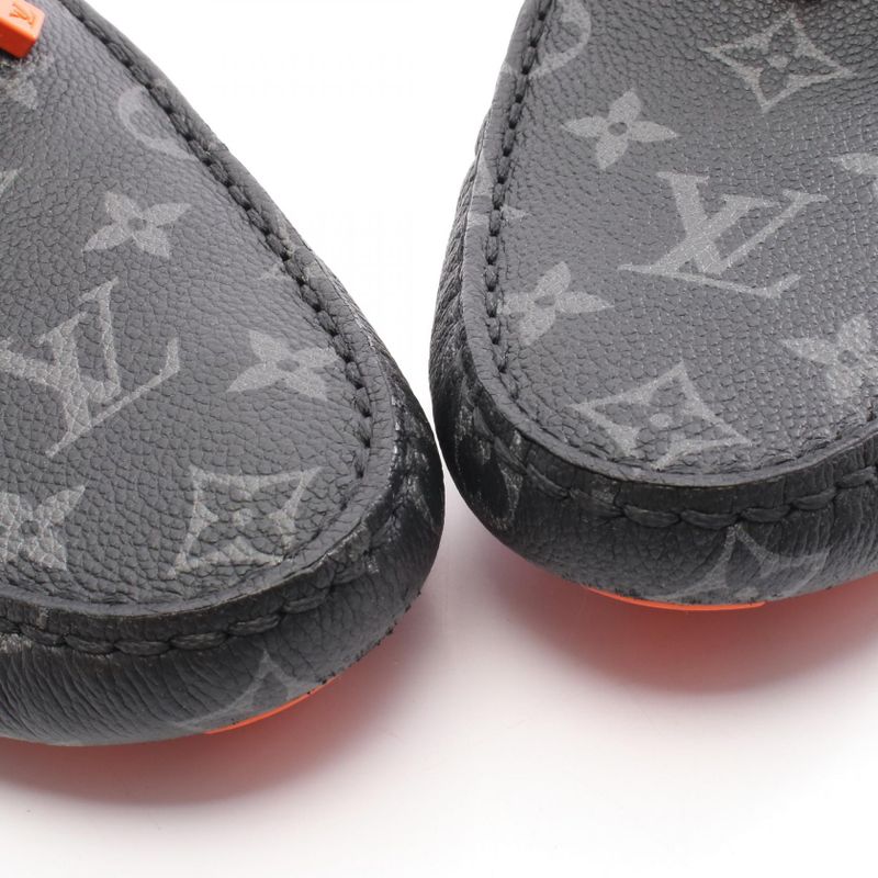 Louis Vuitton Loafer Driver Line Monogram Eclipse PVC Coated Canvas Shoes Men's