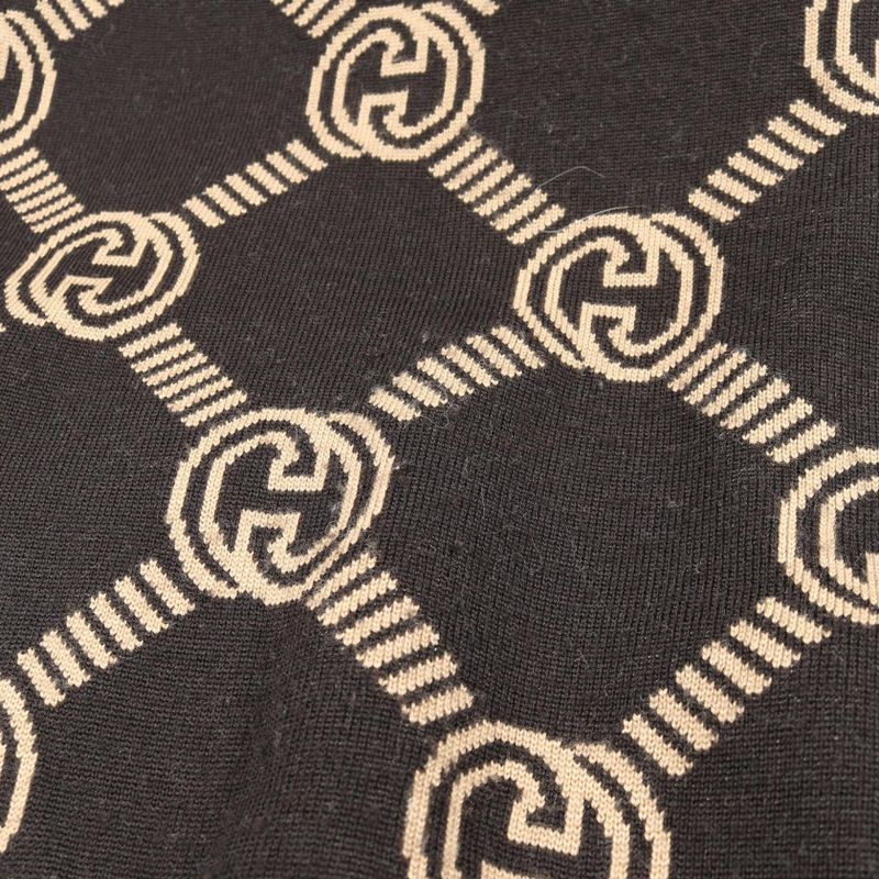 Gucci Cardigan Interlocking G Reversible 678308 Brown X Beige Wool Reversible