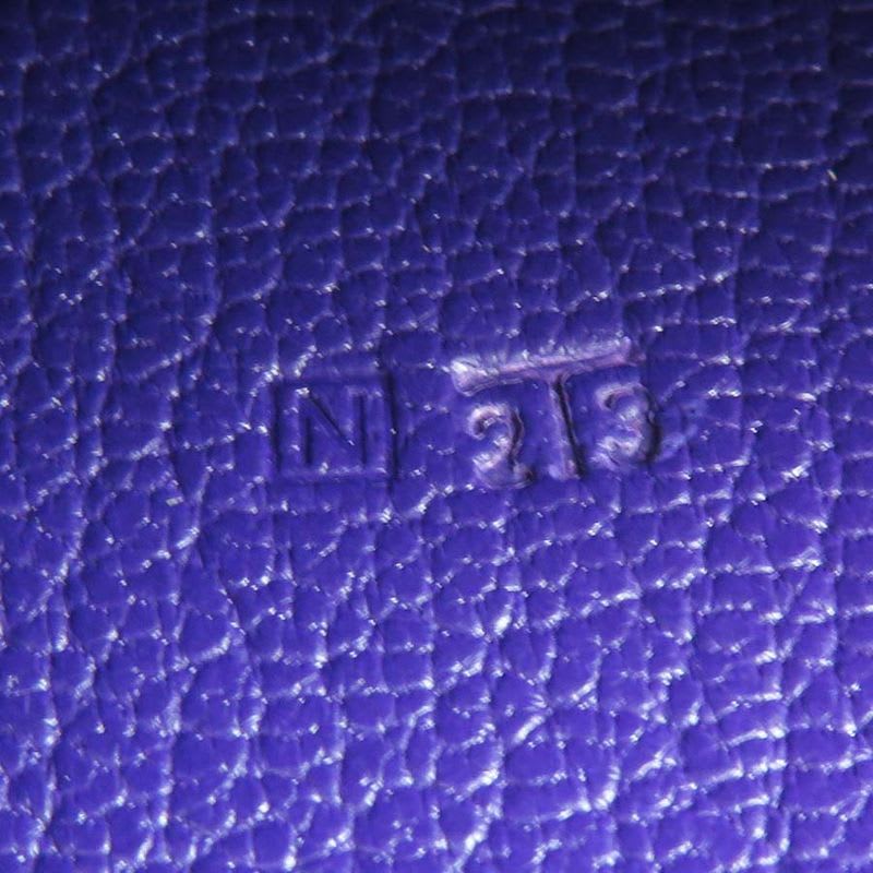 Hermes Purple Perforated Leather Billfold