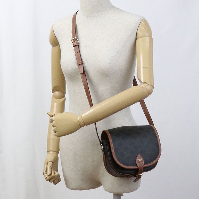 Celine Triomphe Canvas Shoulder Bag PVC Women's