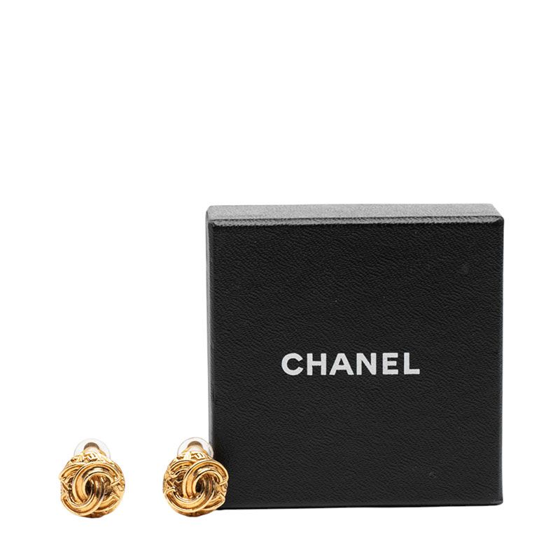 Chanel Coco Mark Round Gold Plated Ladies Chanel
