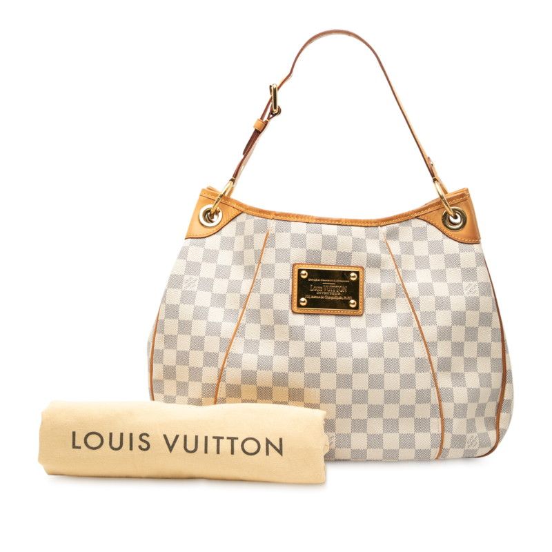 Louis Vuitton Damier Azure Galliera PM N55215 White PVC Leather Women's Louis