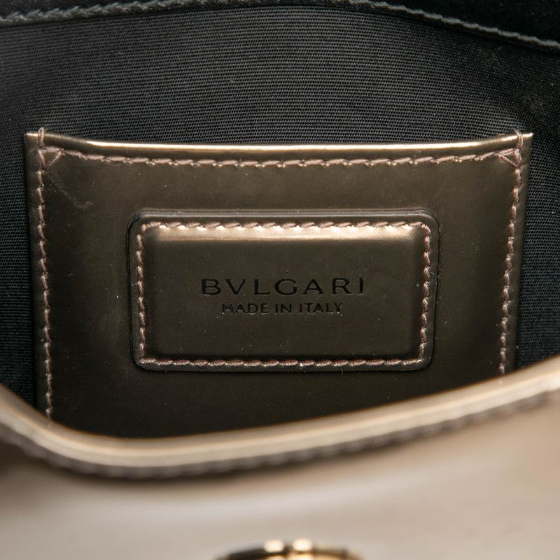 Bvlgari Serpenti Chain Shoulder Bag Bronze Gold Patent Leather Women's Bvlgari