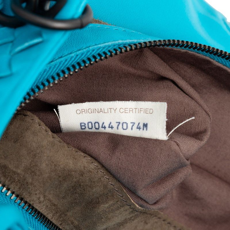 Bottega Veneta Intrecciato Handbag One Shoulder Bag Light Blue Leather Women's