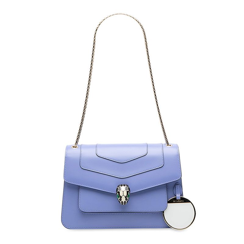 Bvlgari Serpenti Forever Chain Shoulder Bag Purple Leather Women's Bvlgari
