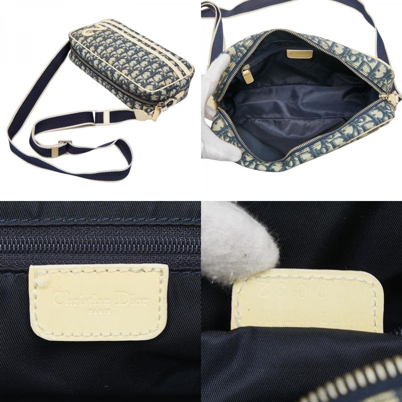 Dior Trotter No2 Crossbody Shoulder Bag Navy White PVC Leather Women's Dior