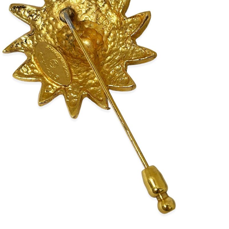 Chanel Pin Brooch Hat Pin Lion Sun Gold Vintage