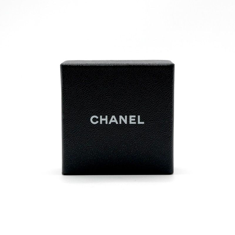 Chanel Earrings Silver Coco Mark Rhinestone Pearl