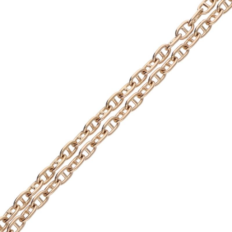 Hermes Chaine D'ancre Contour GM 18K Pink Gold Diamond Necklace Ladies ST