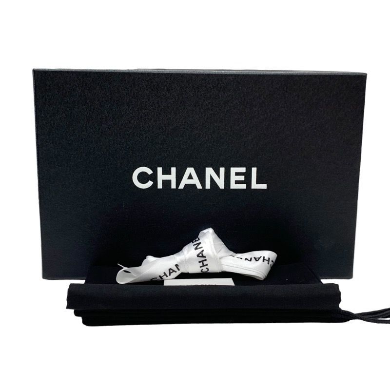 Chanel Sandals Shoes Patent Black Unused Coco Mark Matelasse Wedge Sole