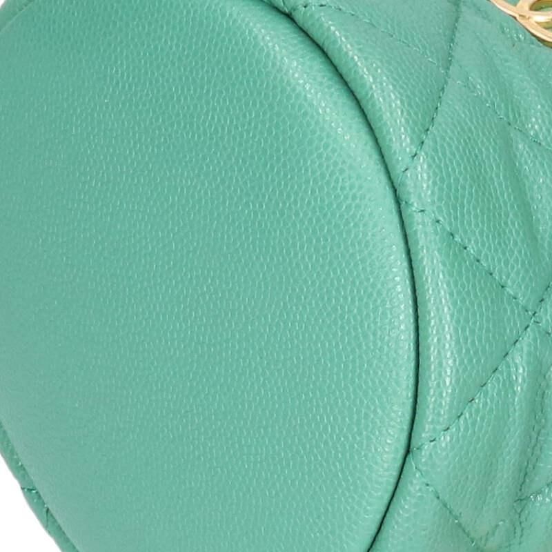 Chanel Coco Mark Caviar Skin Drawstring Shoulder Bag Women's