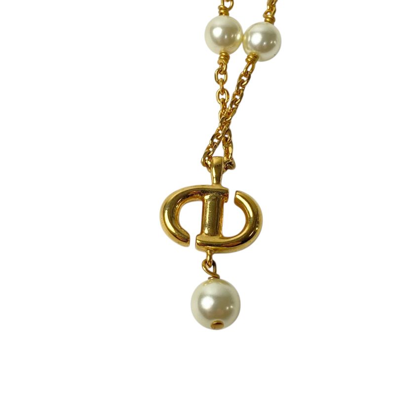 Dior Women's CD Logo Necklace Fake Pearl
