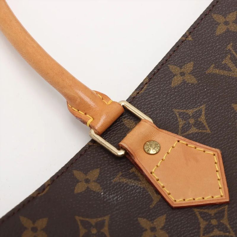 Louis Vuitton Monogram Sac Plastic M51140 Leather Tote Bag Business Commuter A4