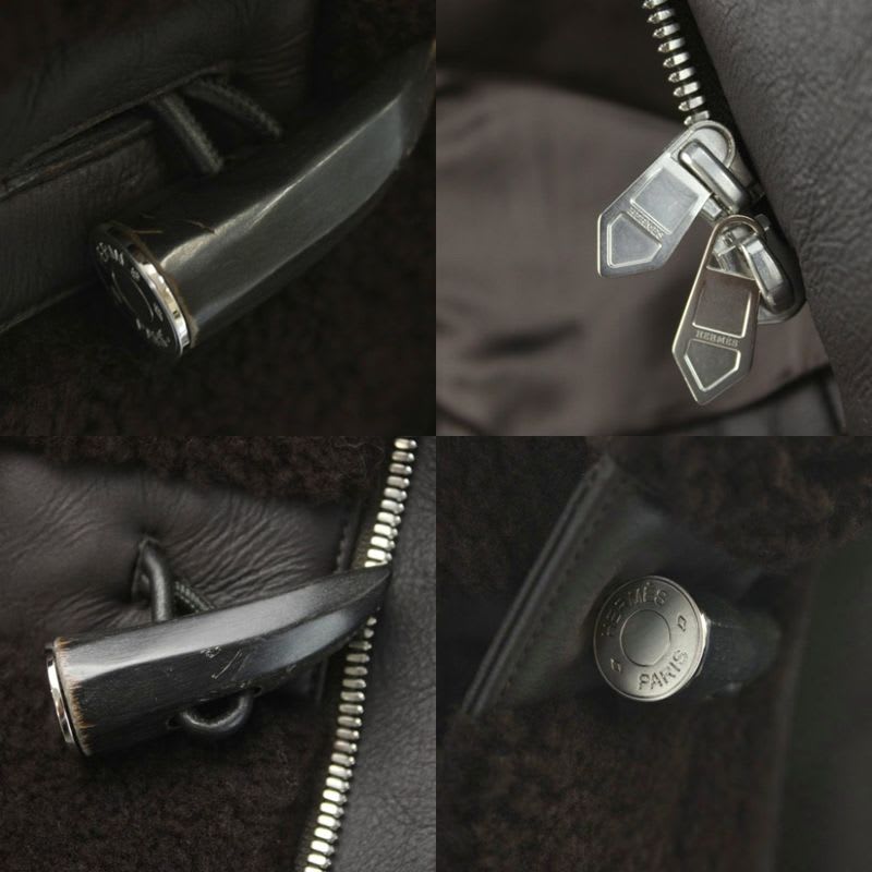 Hermes 23 AW Shearling Coat Duffle Jacket Hh8 Lamb Leather Short