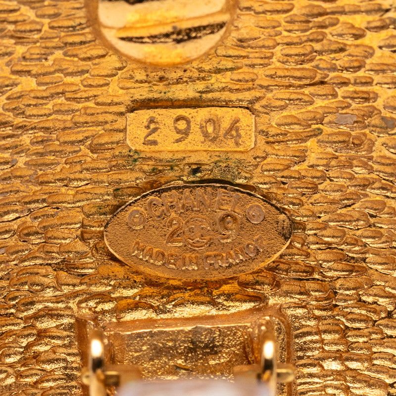 Chanel Cocomark Earrings Braided Gold Plated Women's