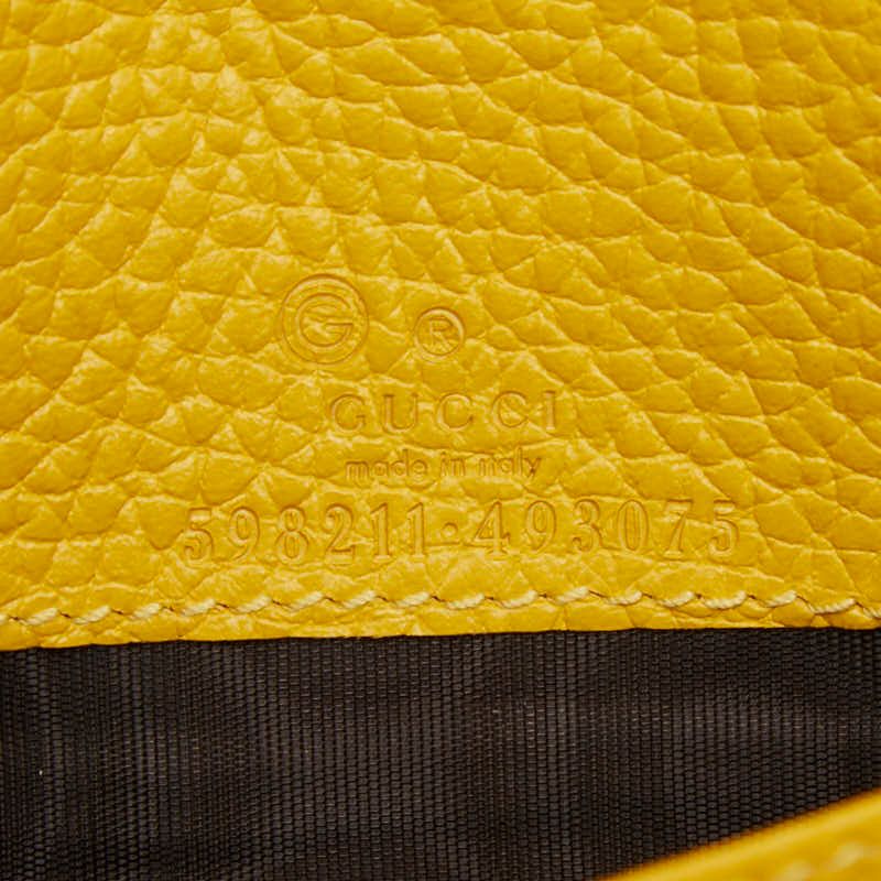 Gucci Soho Chain Wallet Long Wallet 598211 Yellow Leather Women's Gucci