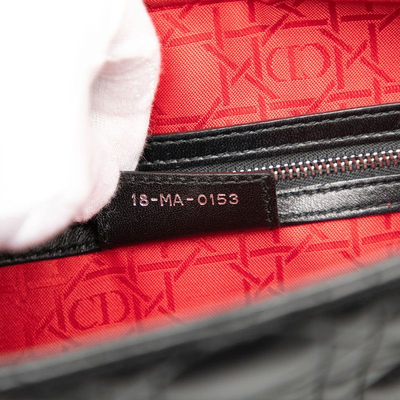 Dior Cannage Lady Dior Handbag Shoulder Bag 2WAY Black Lambskin Ladies Dior
