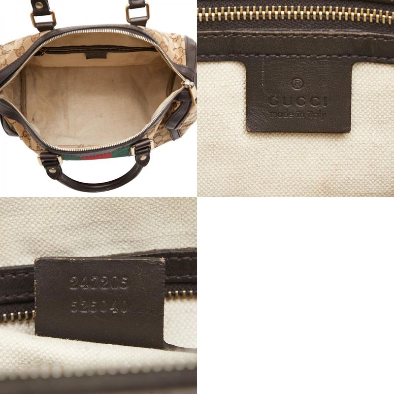 Gucci GG Canvas Sherry Line Mini Boston Bag Shoulder Bag 2WAY 247205 Beige