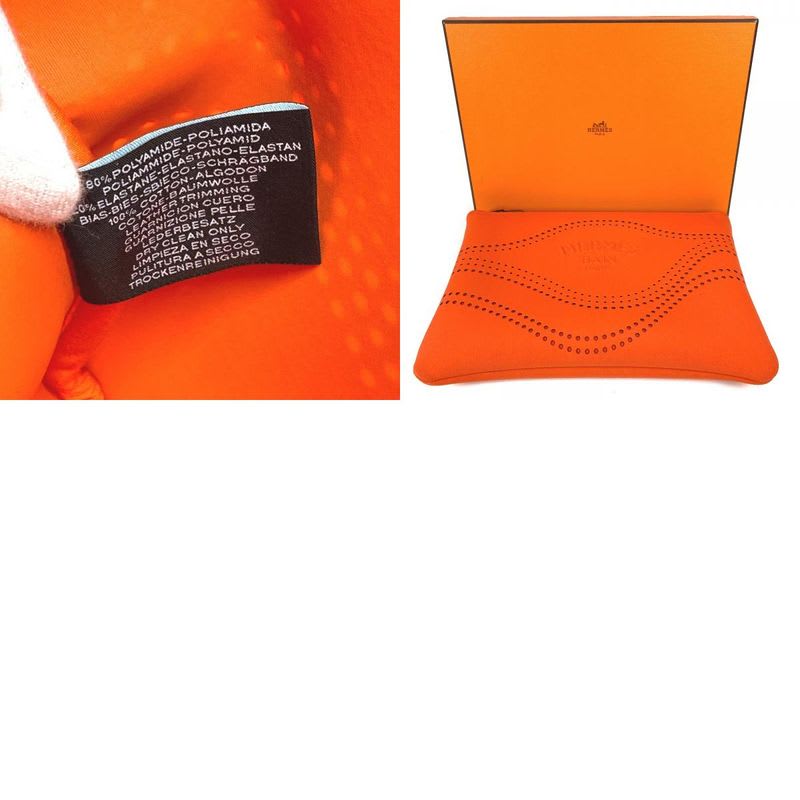 Hermes Pouch Neobain Kanoe MM Polyamide Orange