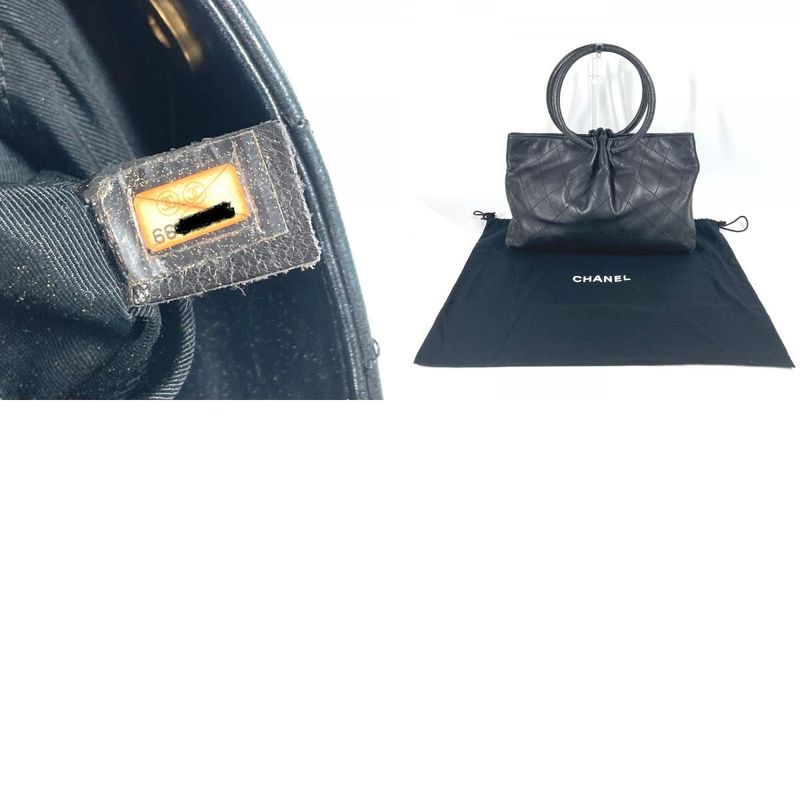 Chanel Handbag Hoop Bag Leather Black