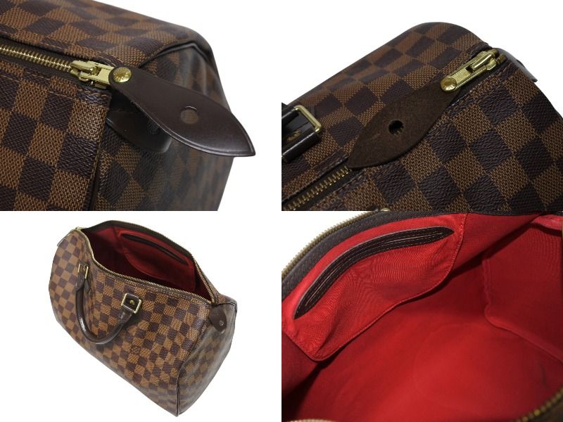 Louis Vuitton Speedy 35 Damier Azur Handbag Brown Beige — view 8