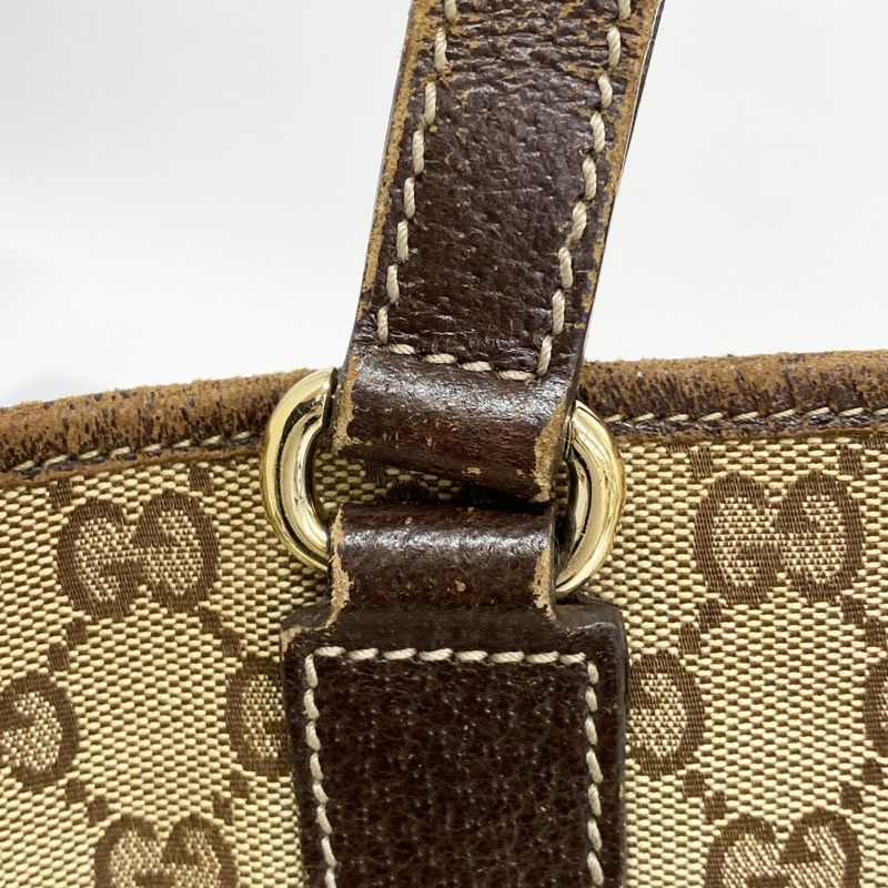 Gucci Tote Bag GG Canvas 153009 Canvas Brown Gold Hardware Ladies