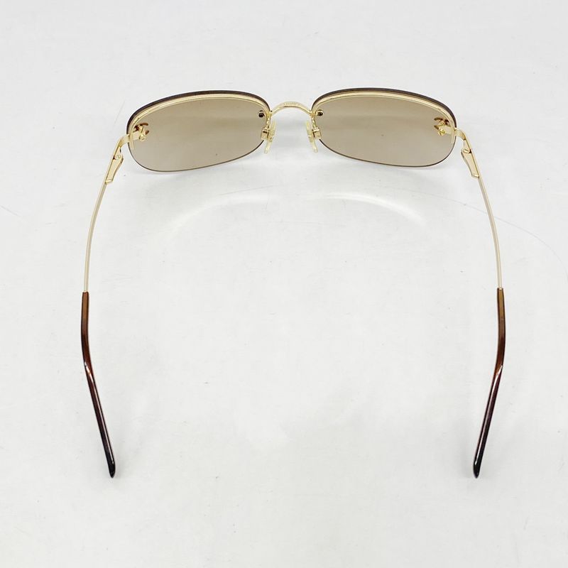 Chanel Sunglasses 4099 Plastic Brown Gold Hardware Women's