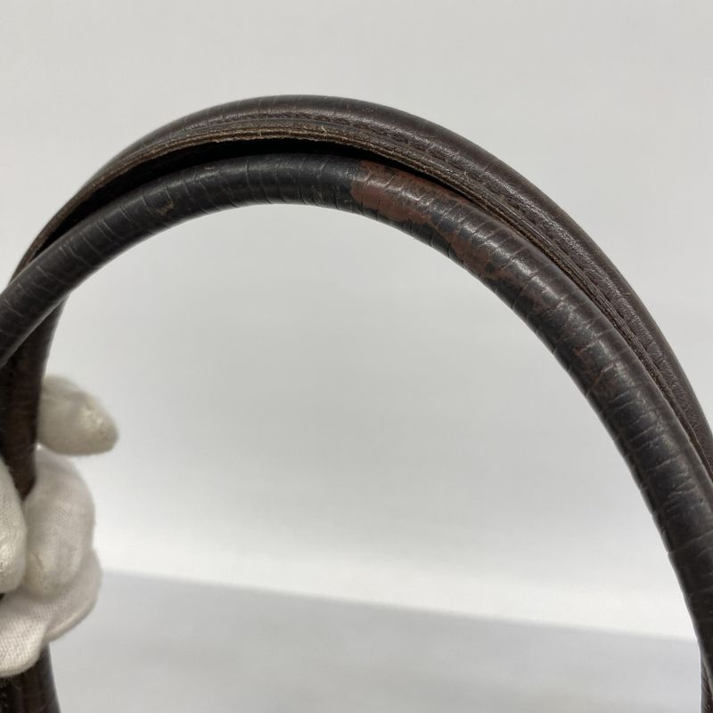 Gucci Tote Bag GG Supreme 114595 PVC Brown Silver Hardware Women's