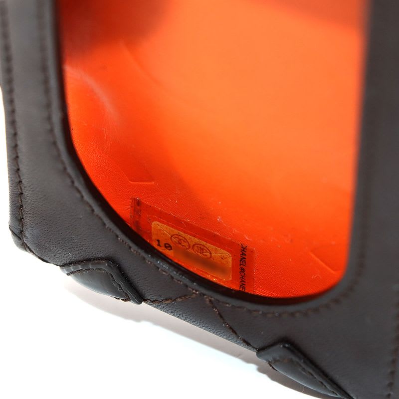 Chanel Cambon Line Ipod Case Leather Enamel Brown