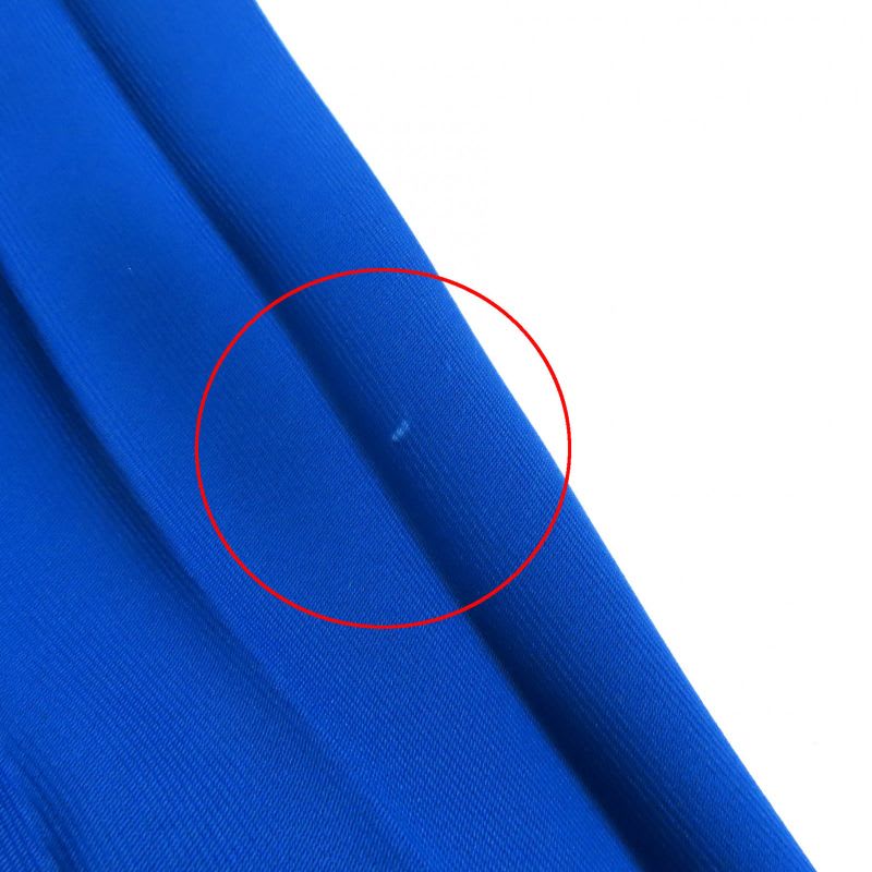Balenciaga Asymmetric Back Logo Cut-off Pleated Skirt Blue 34
