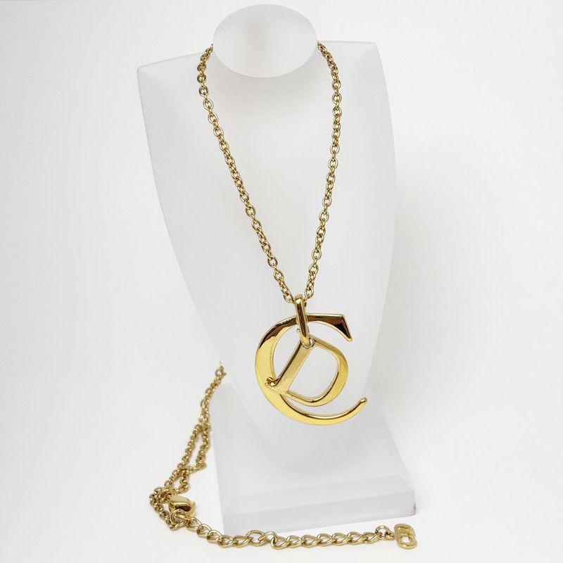 Dior Necklace CD Logo Gold Pendant
