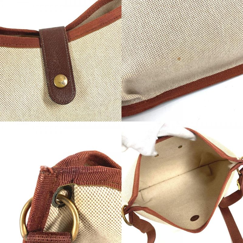 Hermes Shoulder Bag Rodeo Toile Ash Beige