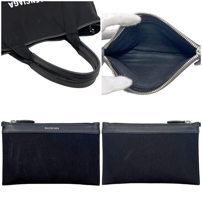 Balenciaga Tote Bag Navy Cabas M Black 339936