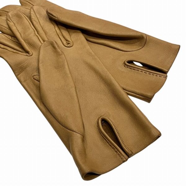 Hermes H Logo Punching Leather Gloves Brand Accessories Gloves Ladies