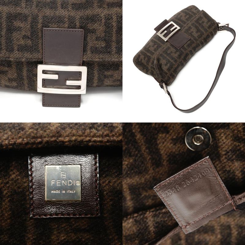 Fendi Shoulder Bag Wool Knit Mamma Bucket