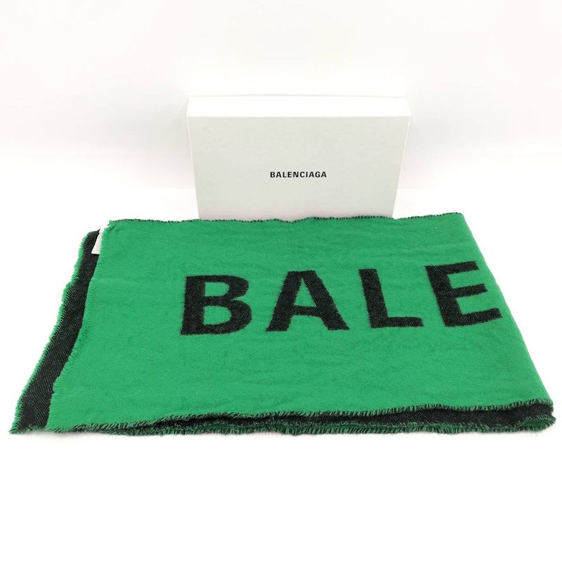 Balenciaga Muffler 100% Wool Green Type Scarf