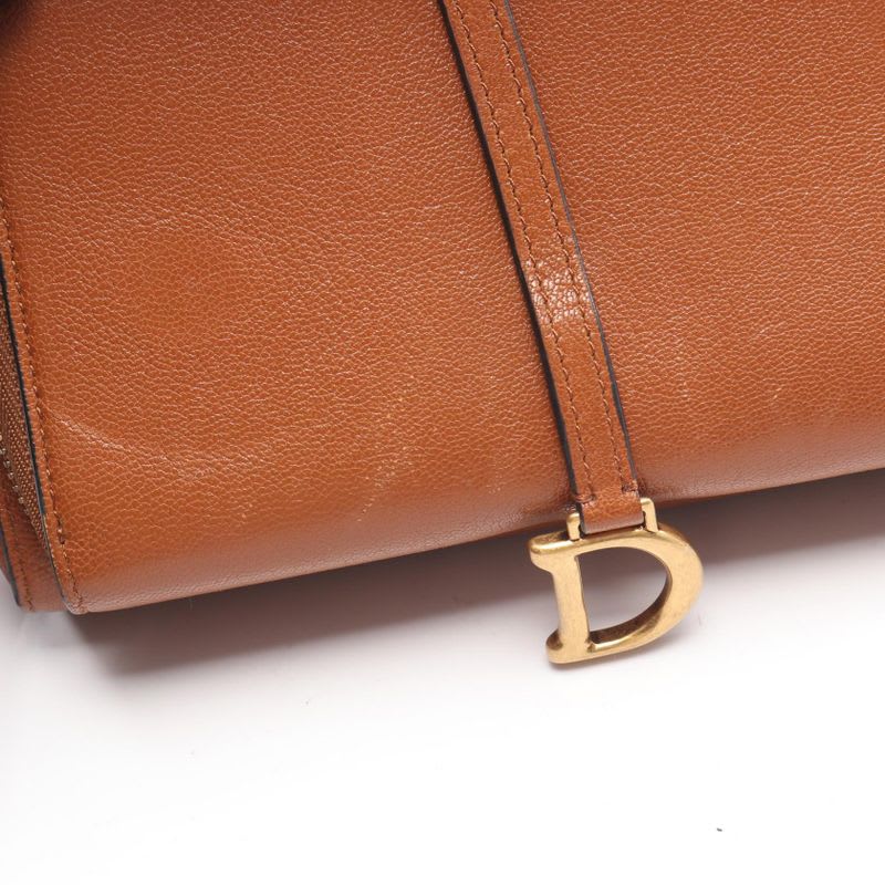 Dior Double Saddle Pouch Brown Leather