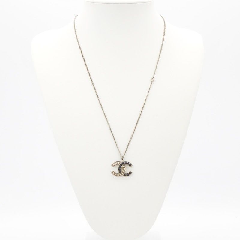 Chanel GP Silver Navy Coco Mark Pearl