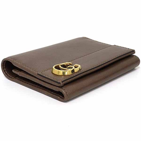 Gucci GG Marmont Card Case Business Holder Double G Leather Brown