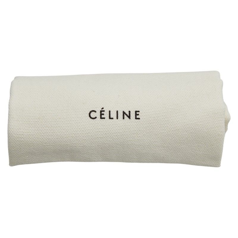 Celine Logo Motif Black Leather Women's