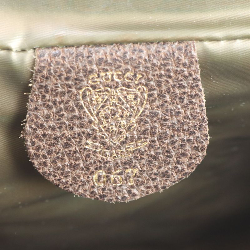 Old Gucci GG Supreme Sherry Line Leather Second Bag Clutch Pouch Genuine