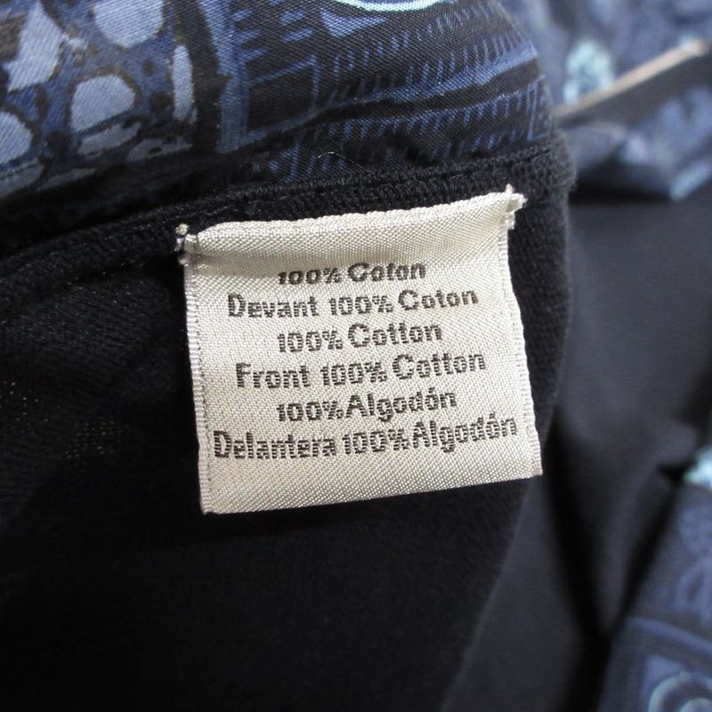 Hermes Allover Pattern Switching Knit Cotton Zip Up Blouson Jacket M Navy Men's