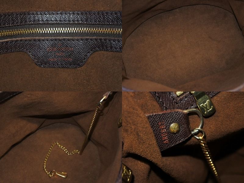 Louis Vuitton Damier Marais Shoulder Bag Brown Gold Logo — view 7